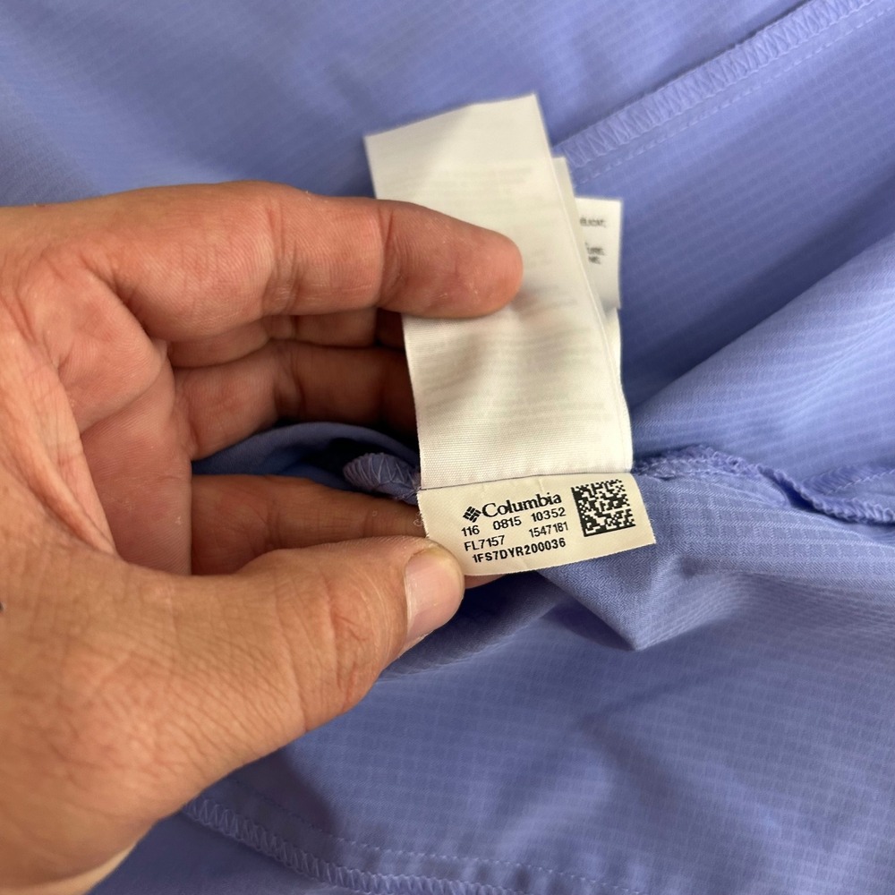 Columbia PFG Tamiami Shirt Womens Medium Blue Sleeveless Vented Snap Front - Picture 5 of 12